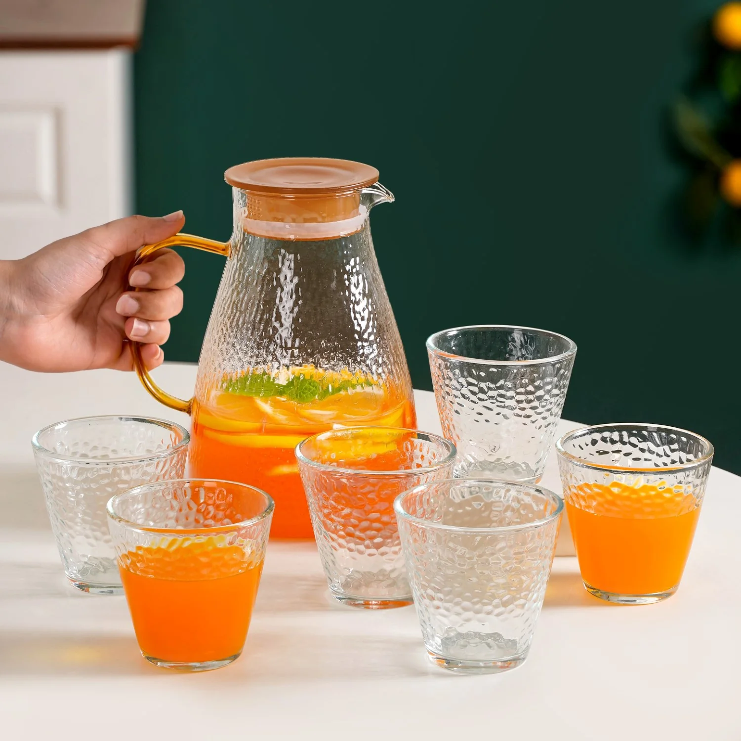 Pebble Design Jug And Glass Set Of 7 - Image 2