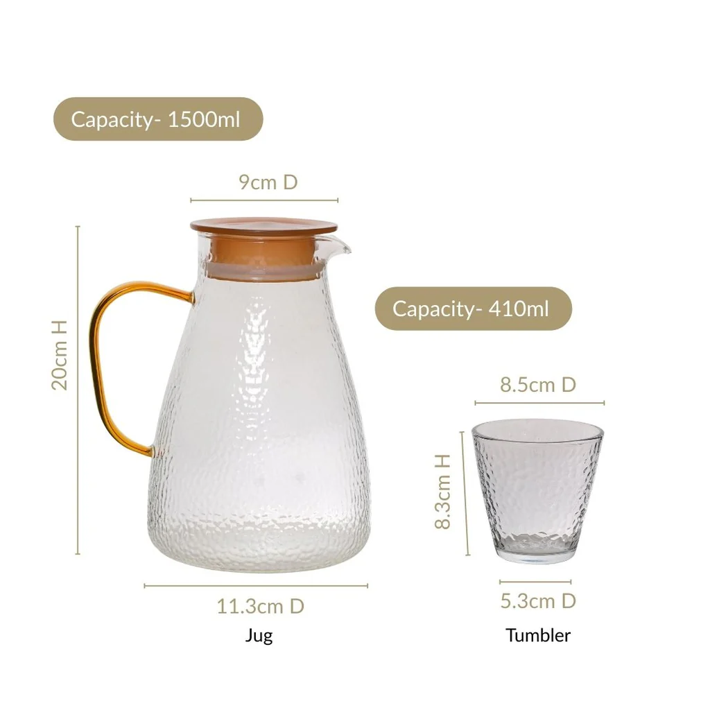 Pebble Design Jug And Glass Set Of 7 - Image 4