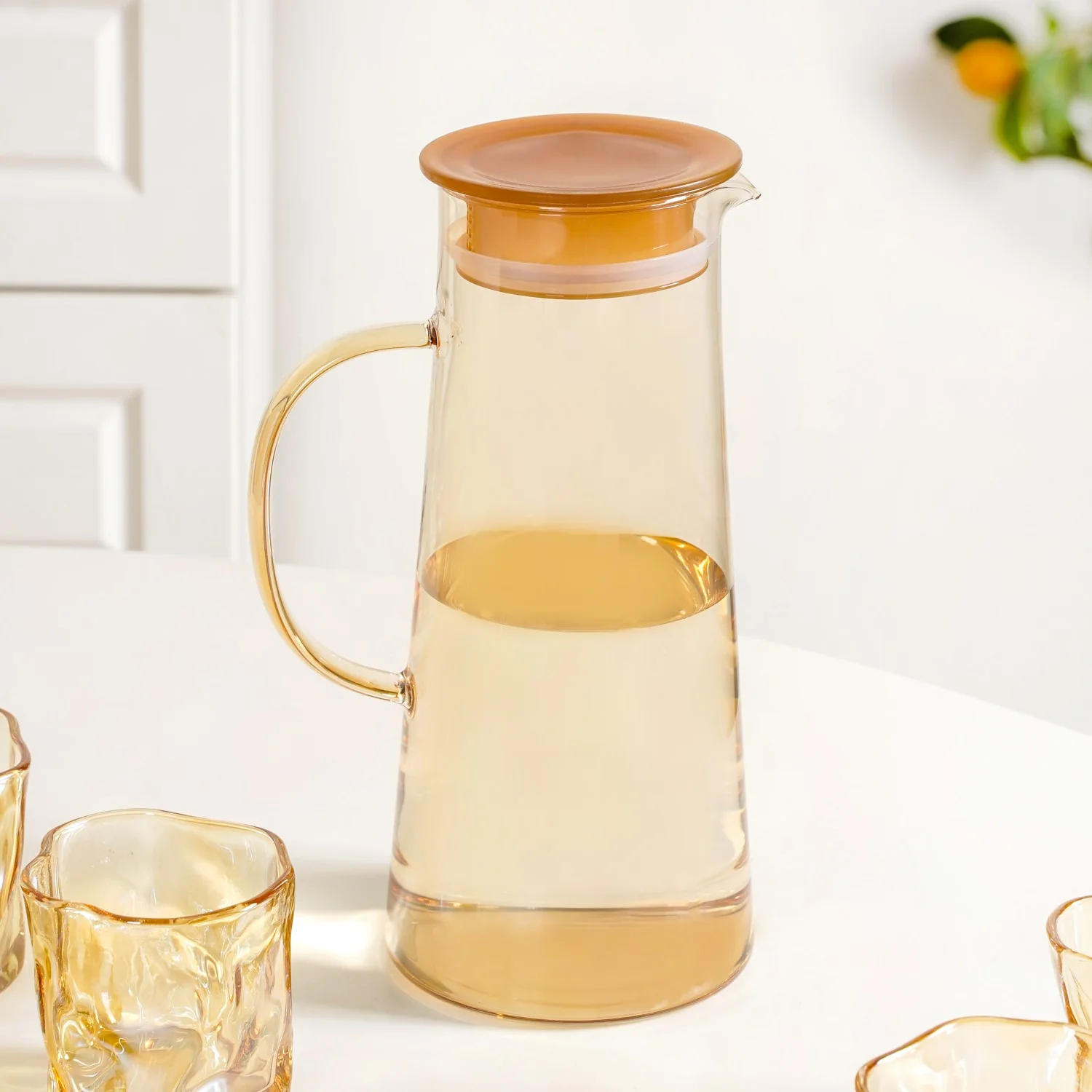 Amber Glass Jug And Tumbler Set - Image 5