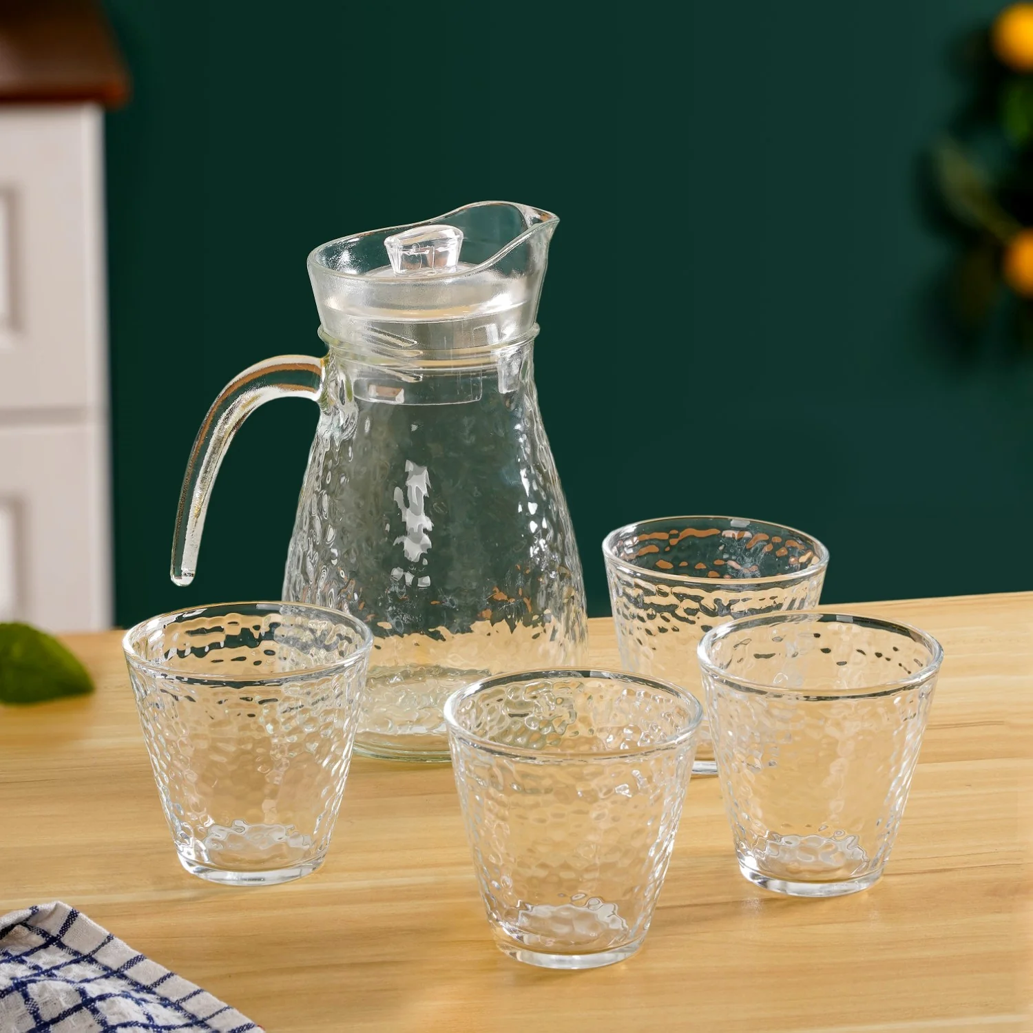 Glass Jug And Tumbler Set Of 5 - Image 8