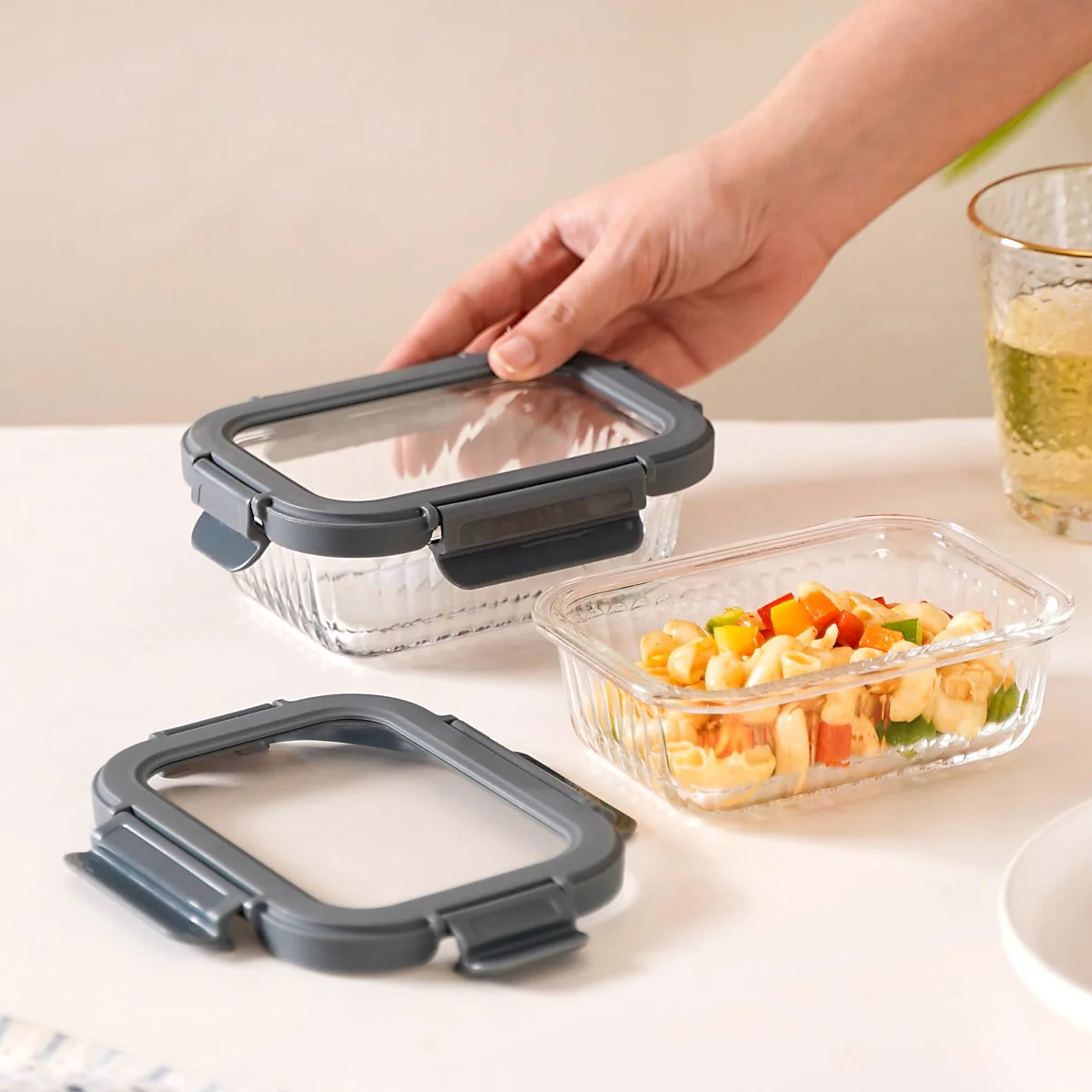 Glass Lock Microwave Oven Safe Container Set Of 2 370ml - Image 3