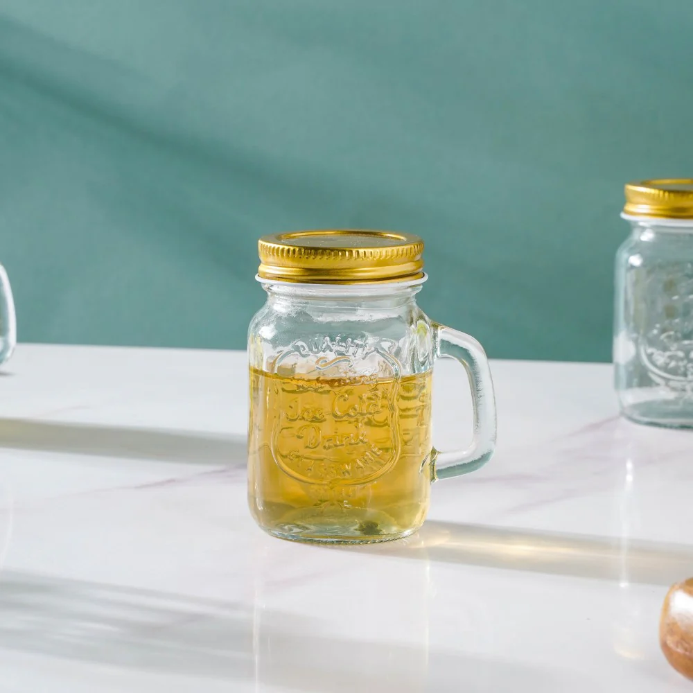 Glass Mini Mason Jar Mug With Lid Set Of 10 110ml - Image 14