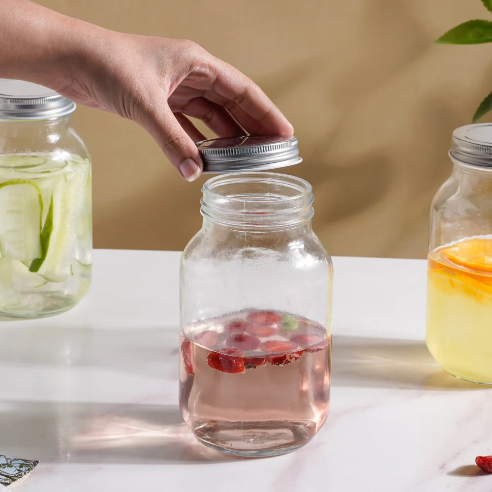 Glass Pickle Jar With Lid Set Of 4 750ml - Image 4