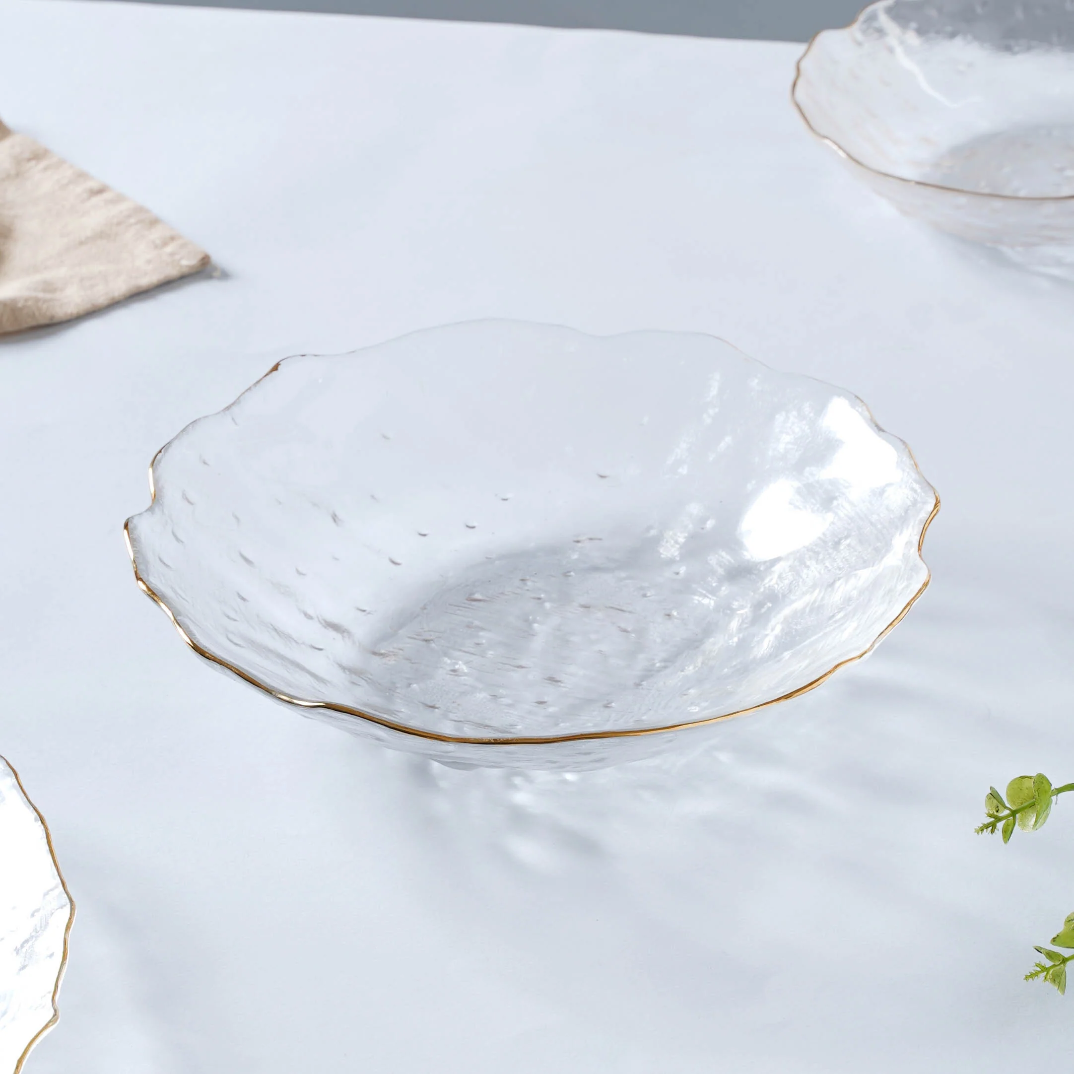 Glass Plate and Bowl Set of 3 - Image 8
