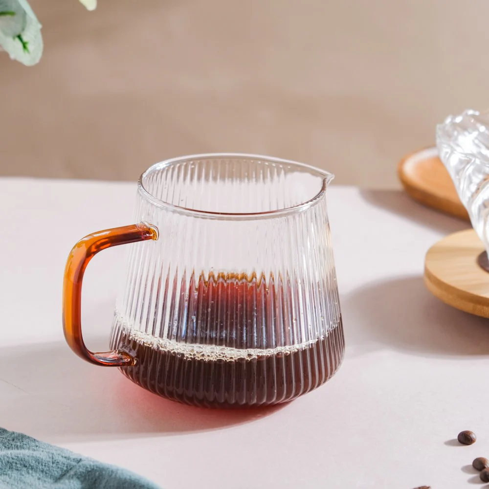 Glass Ribbed Coffee Pot 700ml