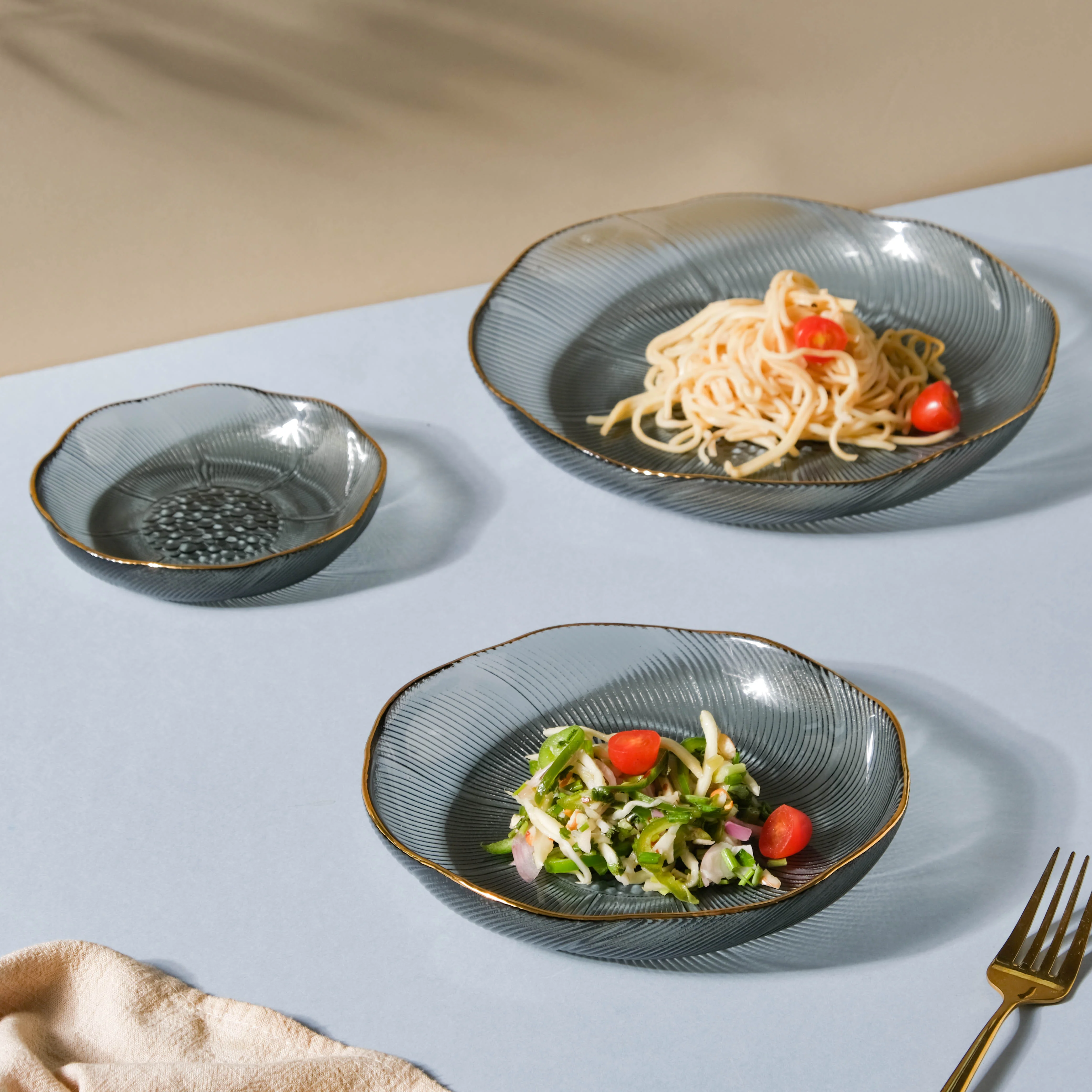 Glass Snack Plate Grey - Image 7