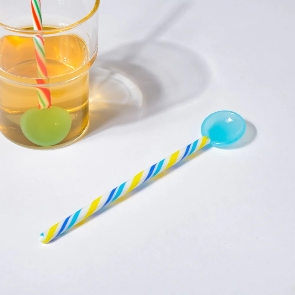 Glass Stirrer Set Of 2 Color Pop Blue Green 6.5 Inch - Image 11