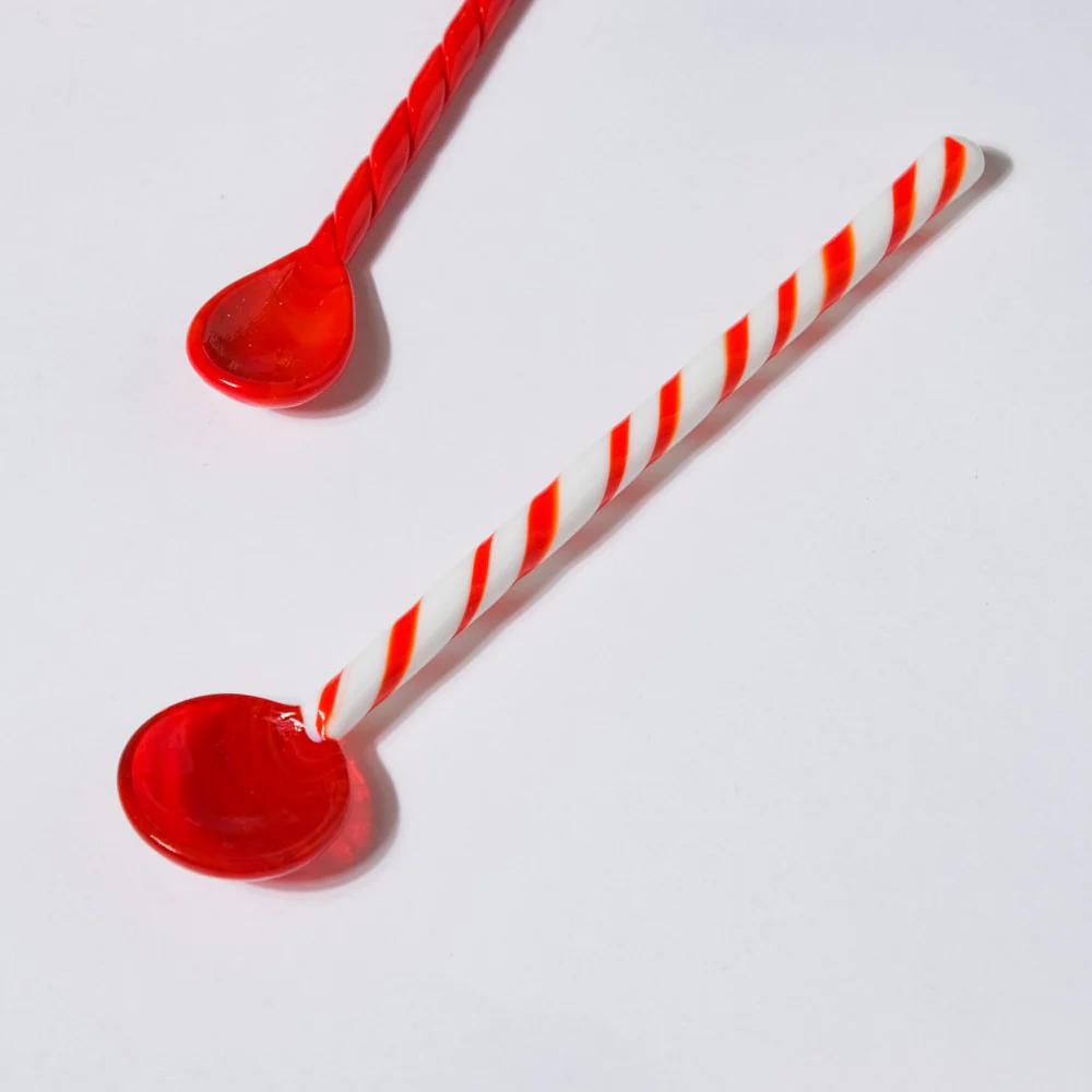 Glass Stirrer Set Of 2 Scarlet Cherry Red 6.5 Inch - Image 12