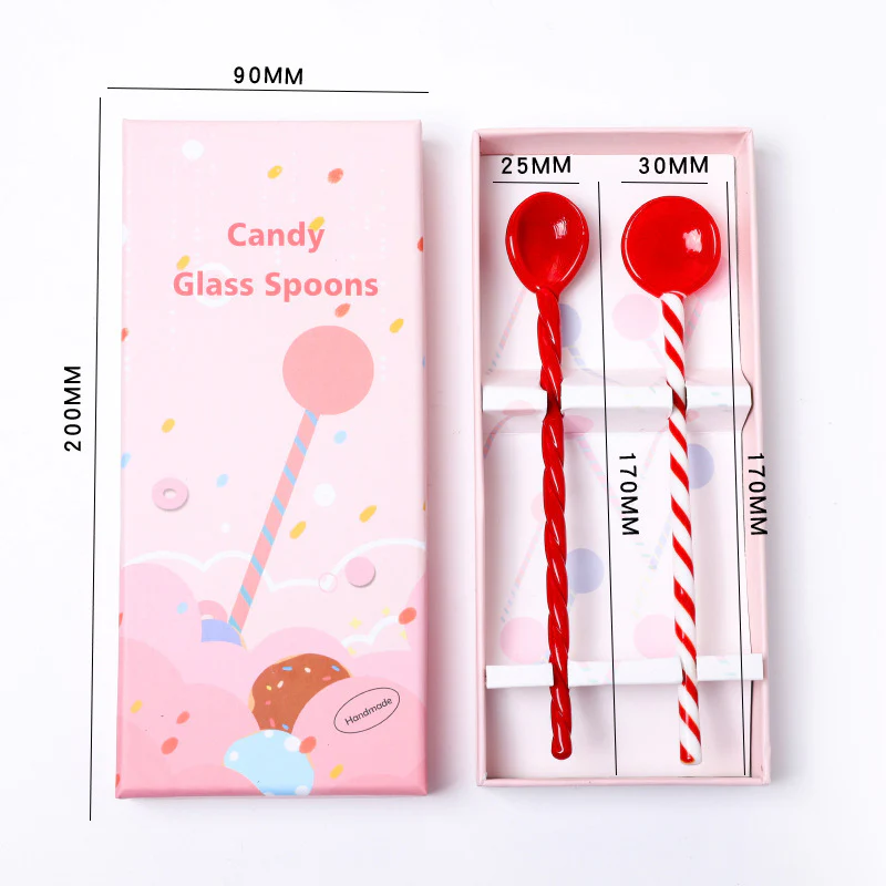 Glass Stirrer Set Of 2 Scarlet Cherry Red 6.5 Inch - Image 15