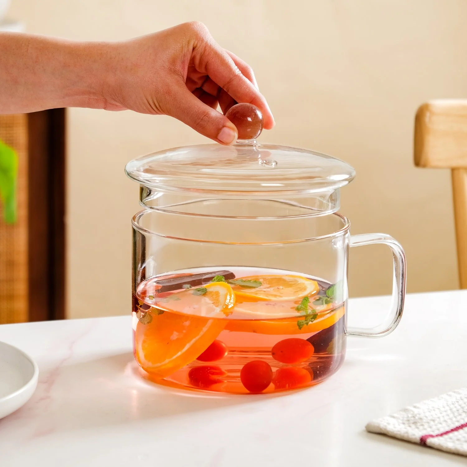 Glass Cooking Pot With Handle 1700ml - Image 2