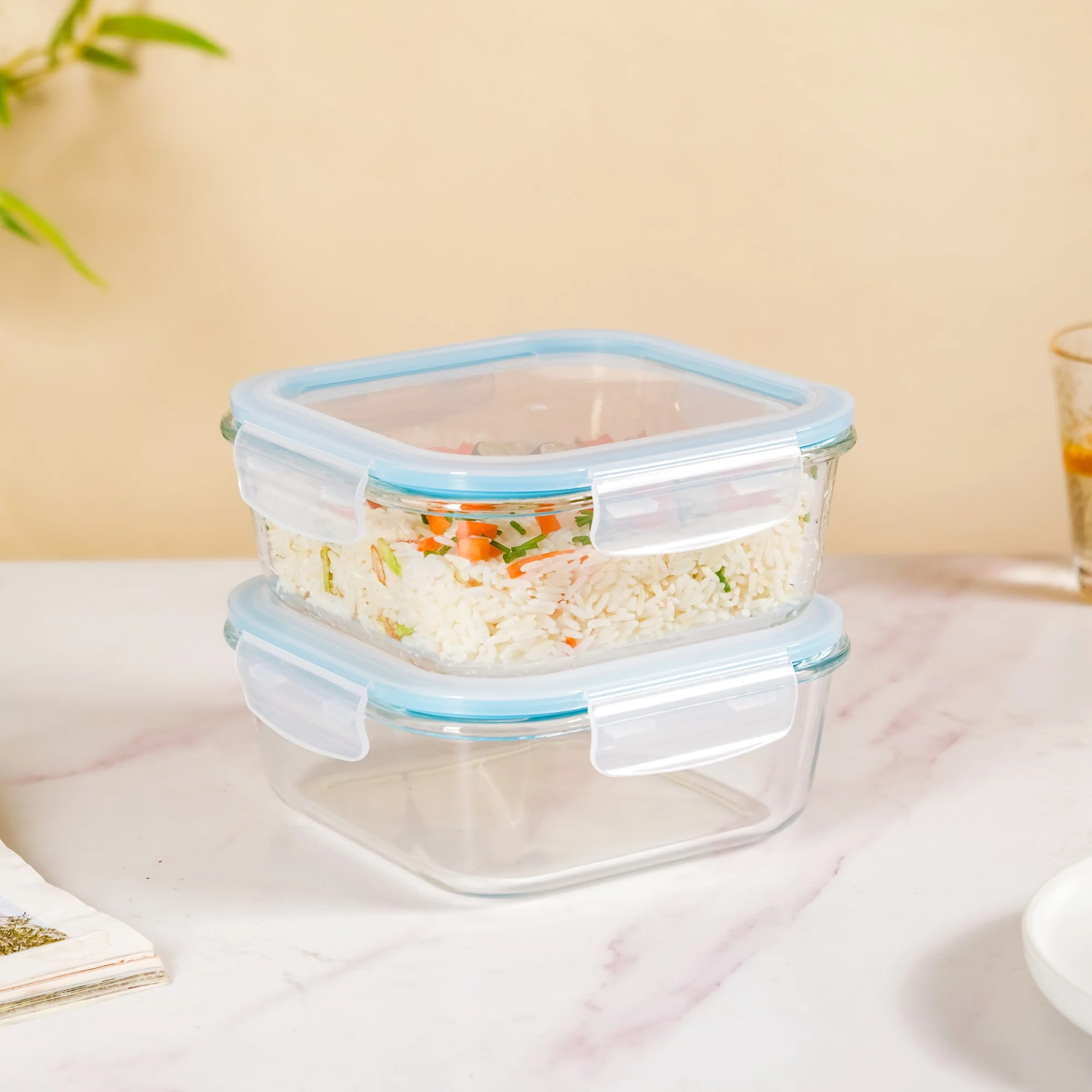 Glass Storage Container Box Set Of 2 1200ml - Image 4