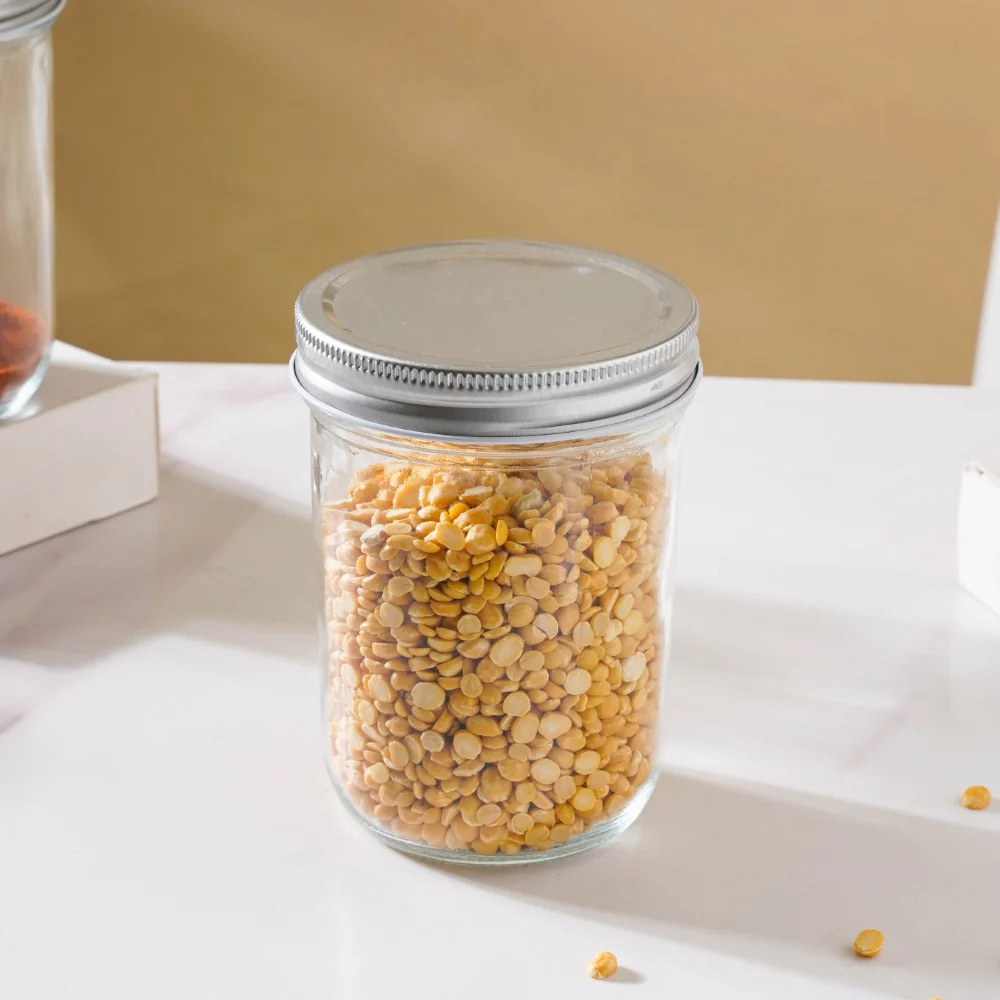 Glass Storage Jars With Lid Set Of 6 Large 400ml - Image 9