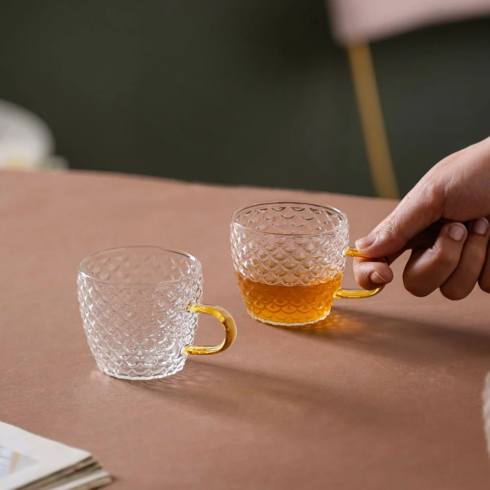 Glass Teacup Set of 6 - Image 4
