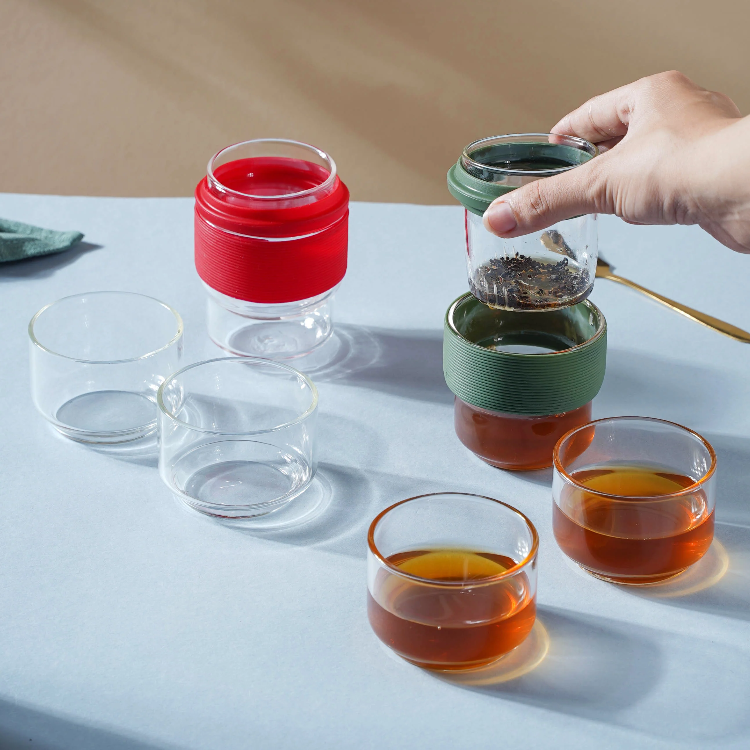 Glass Travel Teapot Set - Image 5