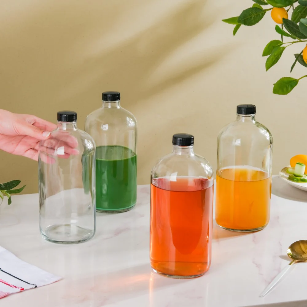 Glass Water Bottle Set Of 4 1 L - Image 2