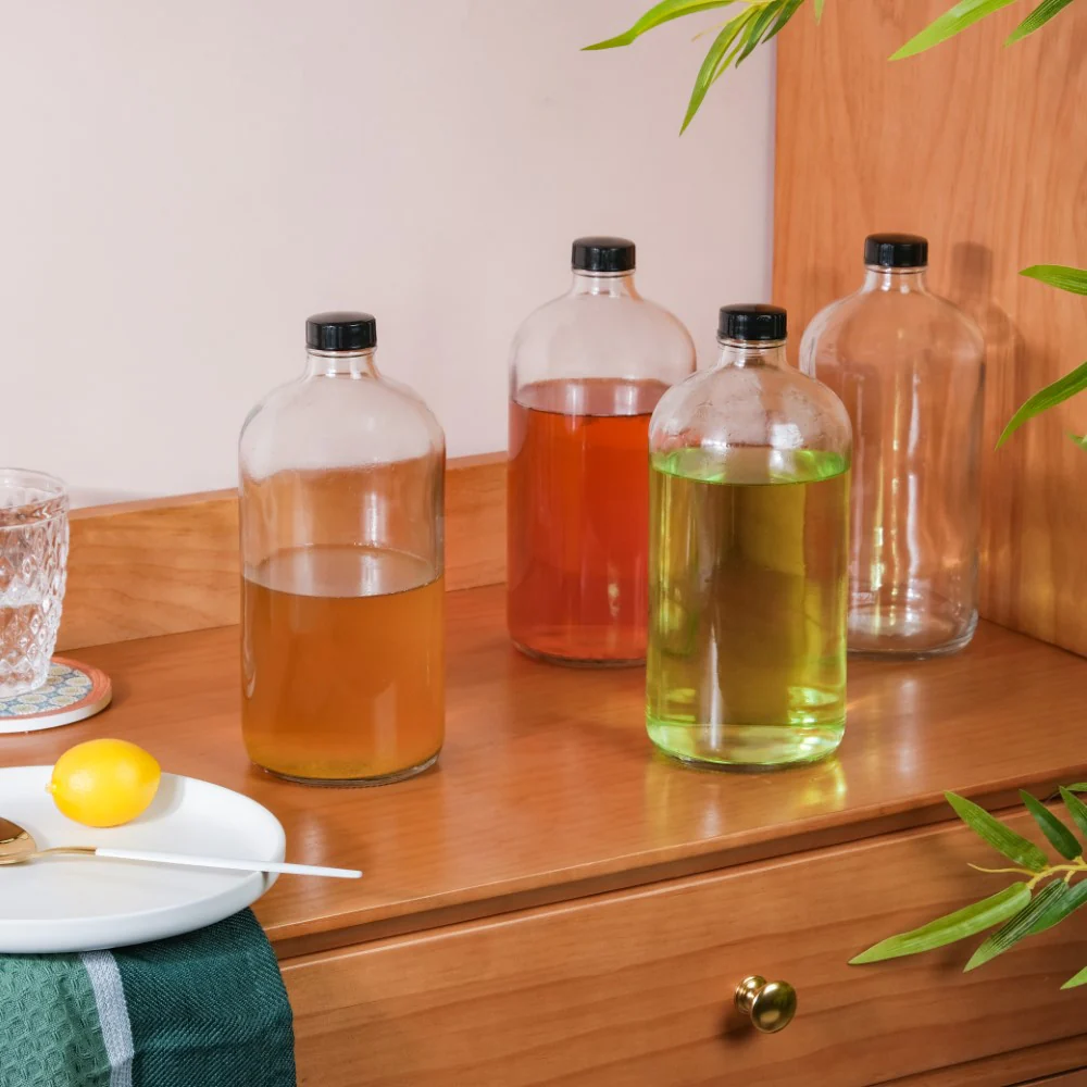 Glass Water Bottle Set Of 4 1 L - Image 4