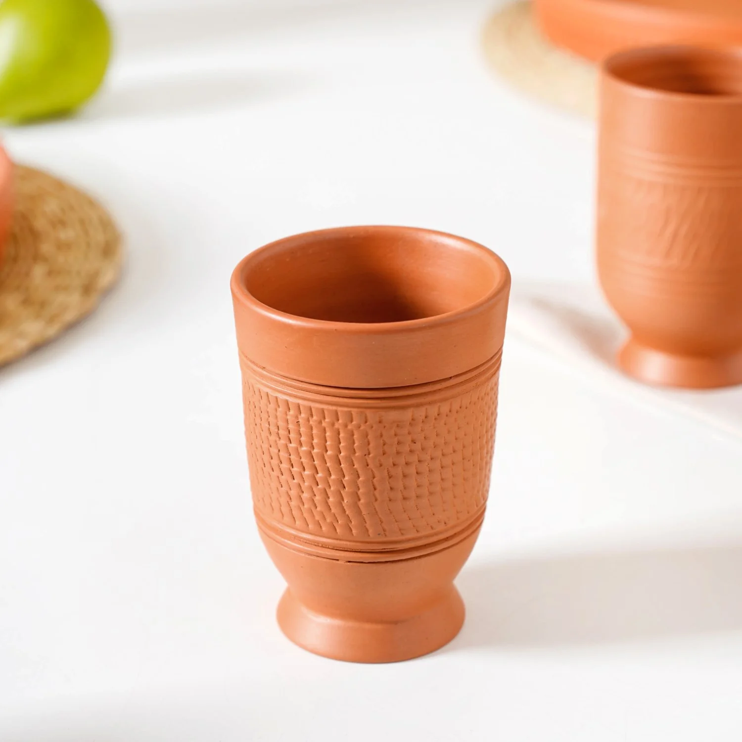 Glaze Free Terracotta Clay Tumblers Set Of 4 300ml - Image 5