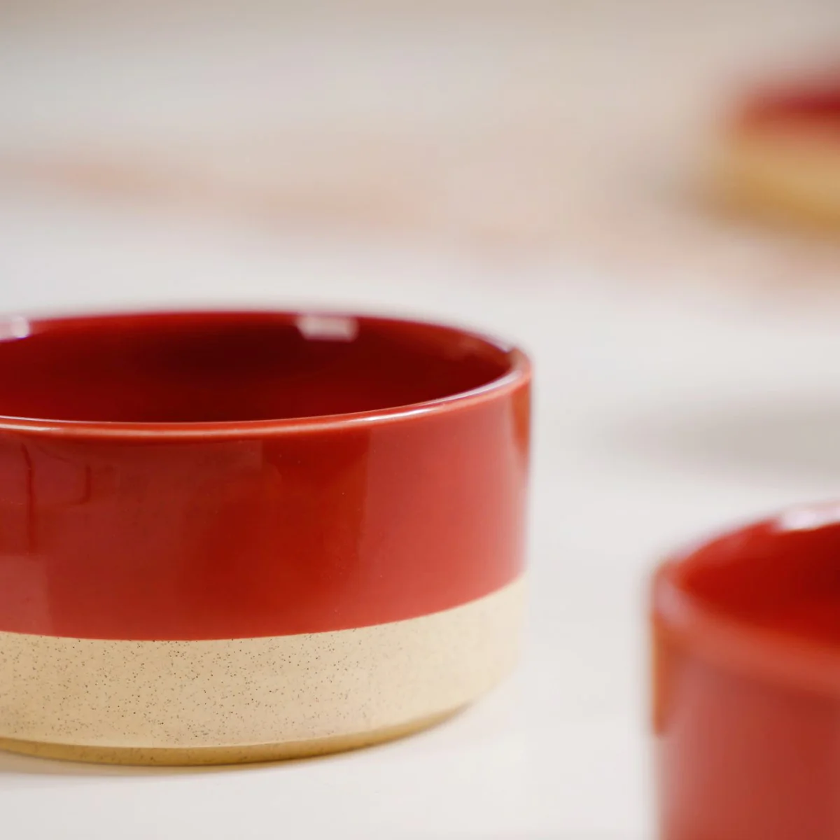 Glazed Ceramic Bowls Set Of 4 Amber Clay 150ml - Image 12