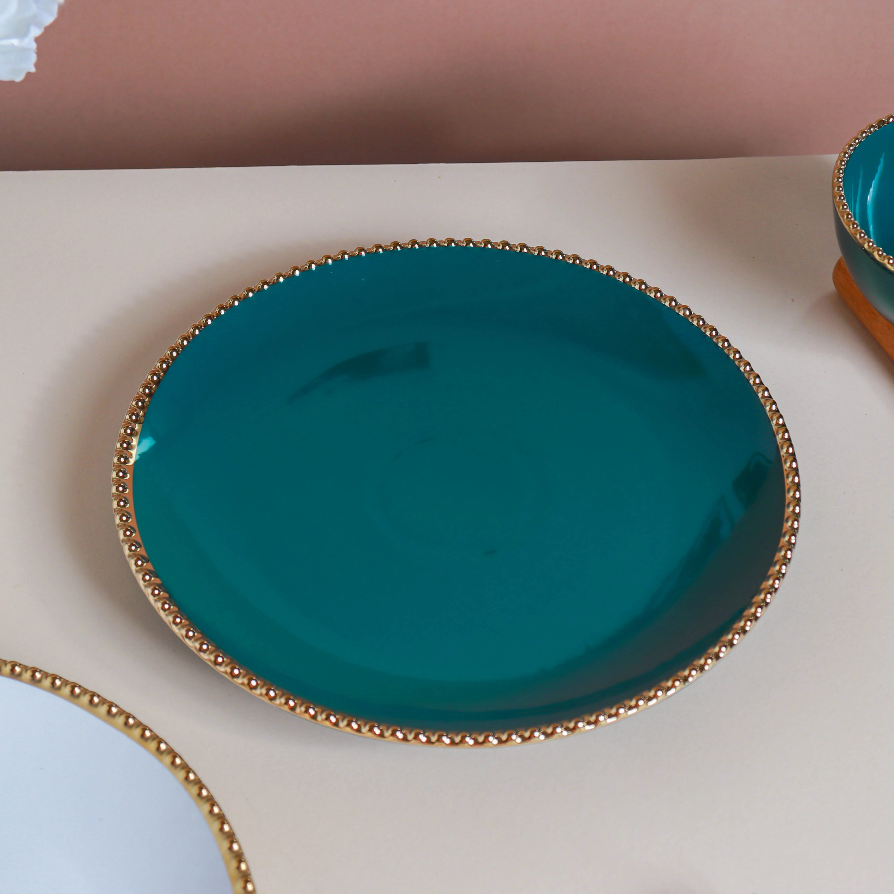 Glazed Ceramic Dinner Plate - Image 9