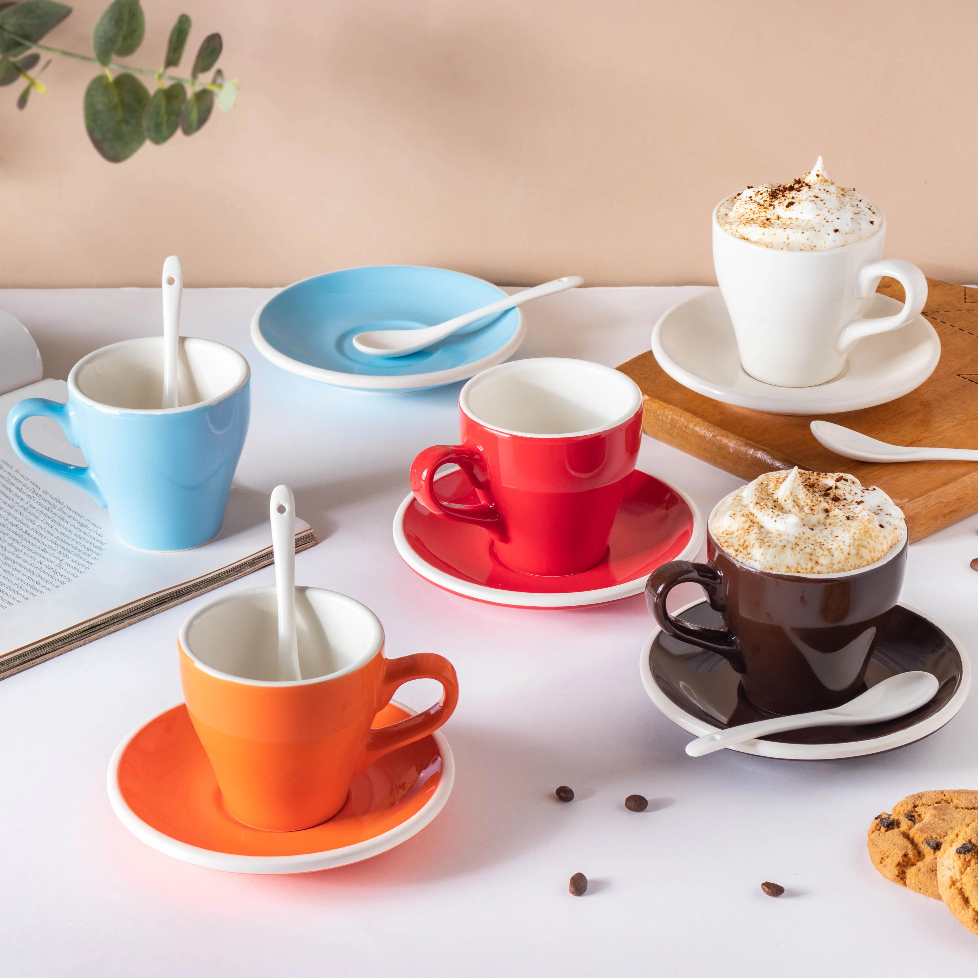 Glazed Ceramic White Cup Set 150 ml - Image 8