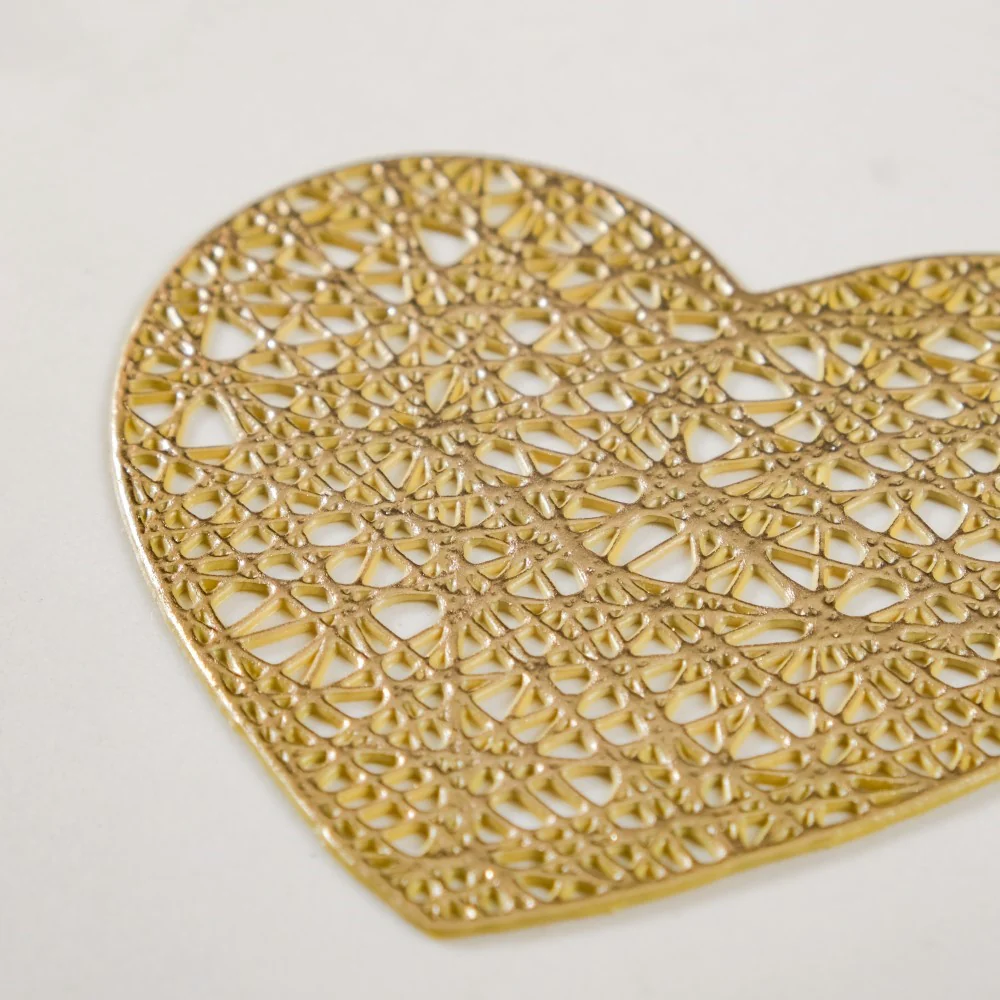 Glimmering Heart Coaster Gold Set of 6 - Image 6