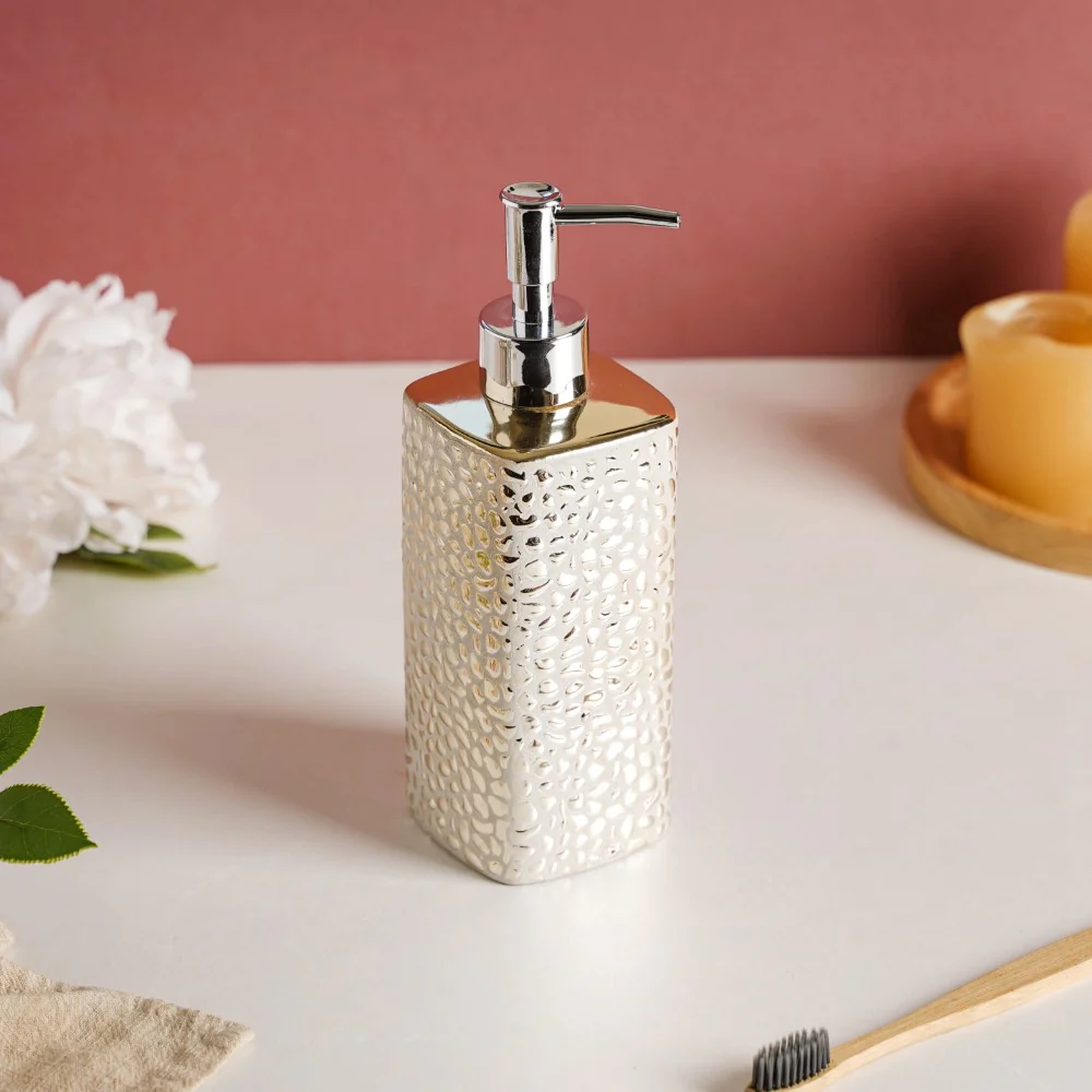 Glittery Gold Ceramic Luxe Soap Dispenser 500 ml - Image 10