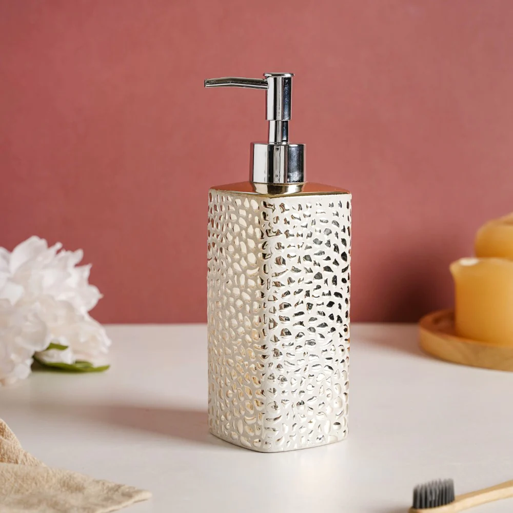 Glittery Gold Ceramic Luxe Soap Dispenser 500 ml - Image 5