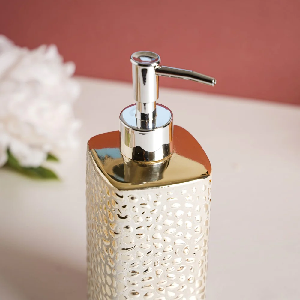 Glittery Gold Ceramic Luxe Soap Dispenser 500 ml - Image 6