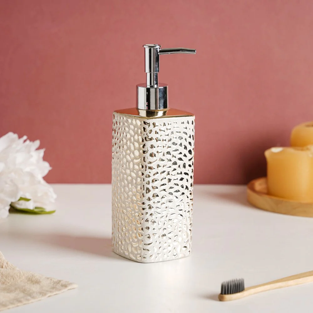Glittery Gold Ceramic Luxe Soap Dispenser 500 ml - Image 7