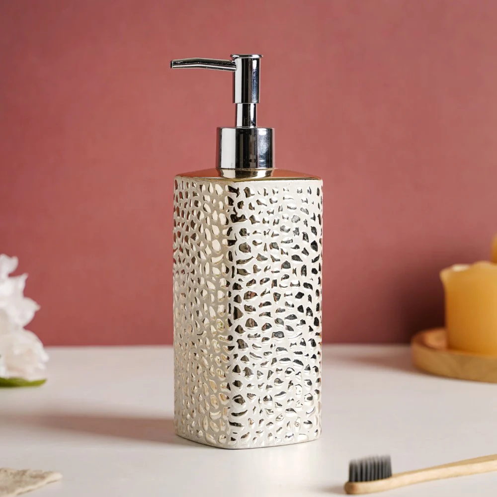Glittery Gold Ceramic Luxe Soap Dispenser 500 ml - Image 9