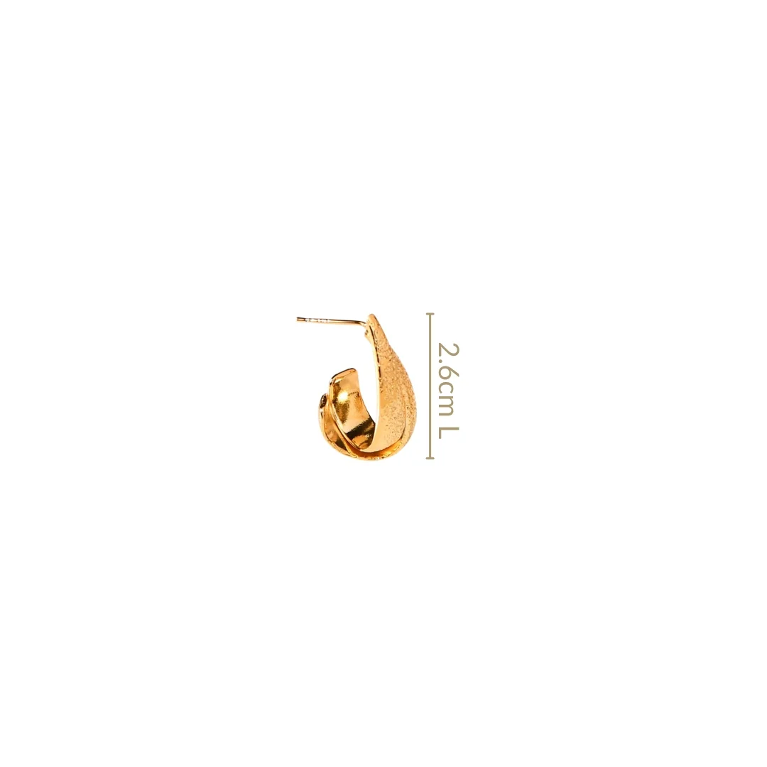 Glittery Gold Layered Drop Earrings - Image 4