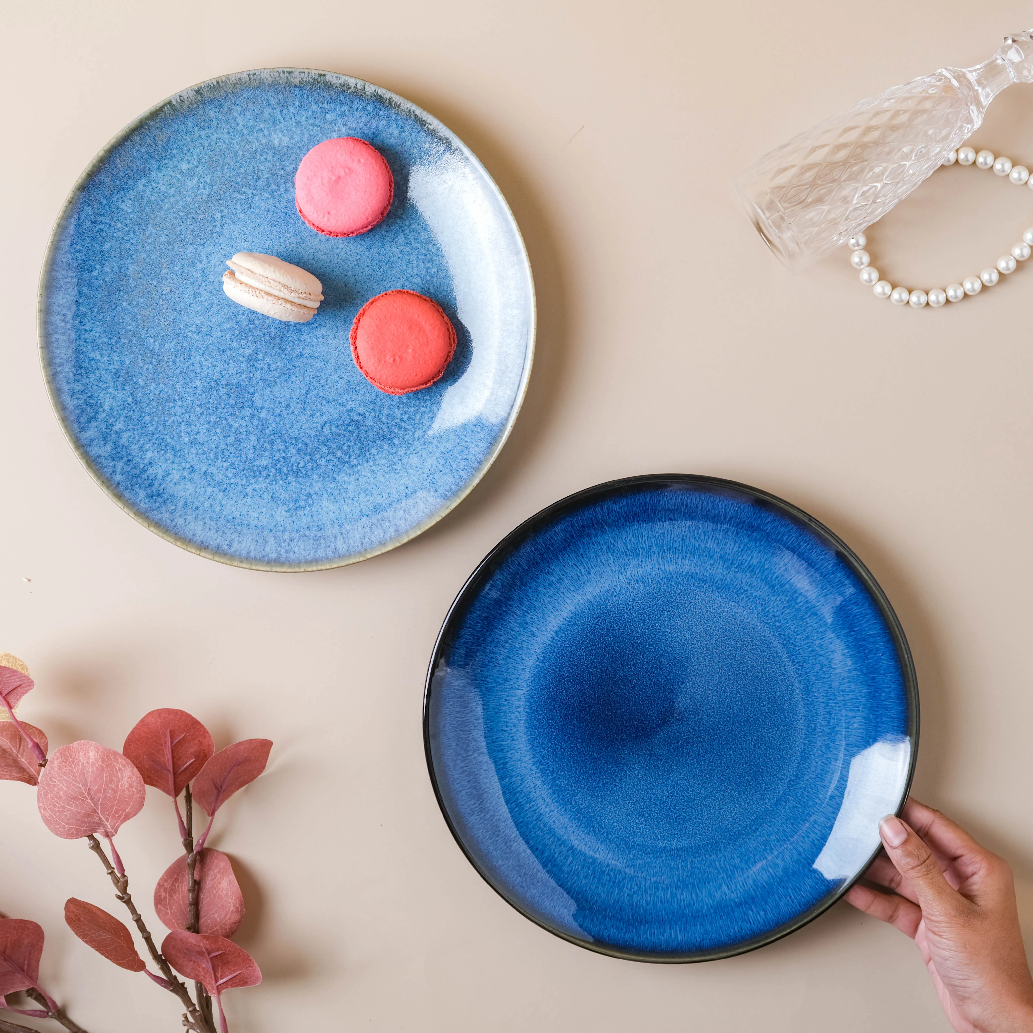 Glossy Blue Dinner Plate - Image 2