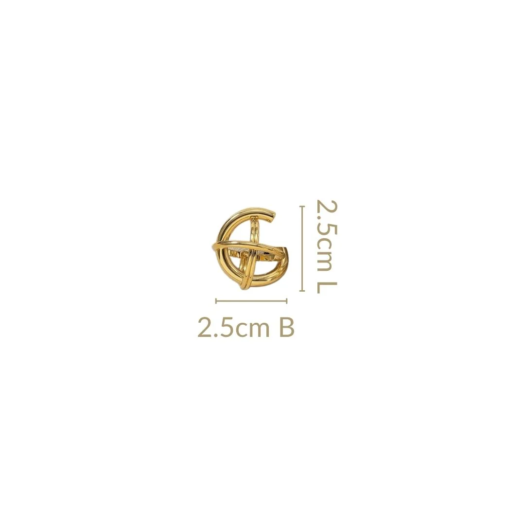 Gold Circle Fusion Drop Earrings - Image 3
