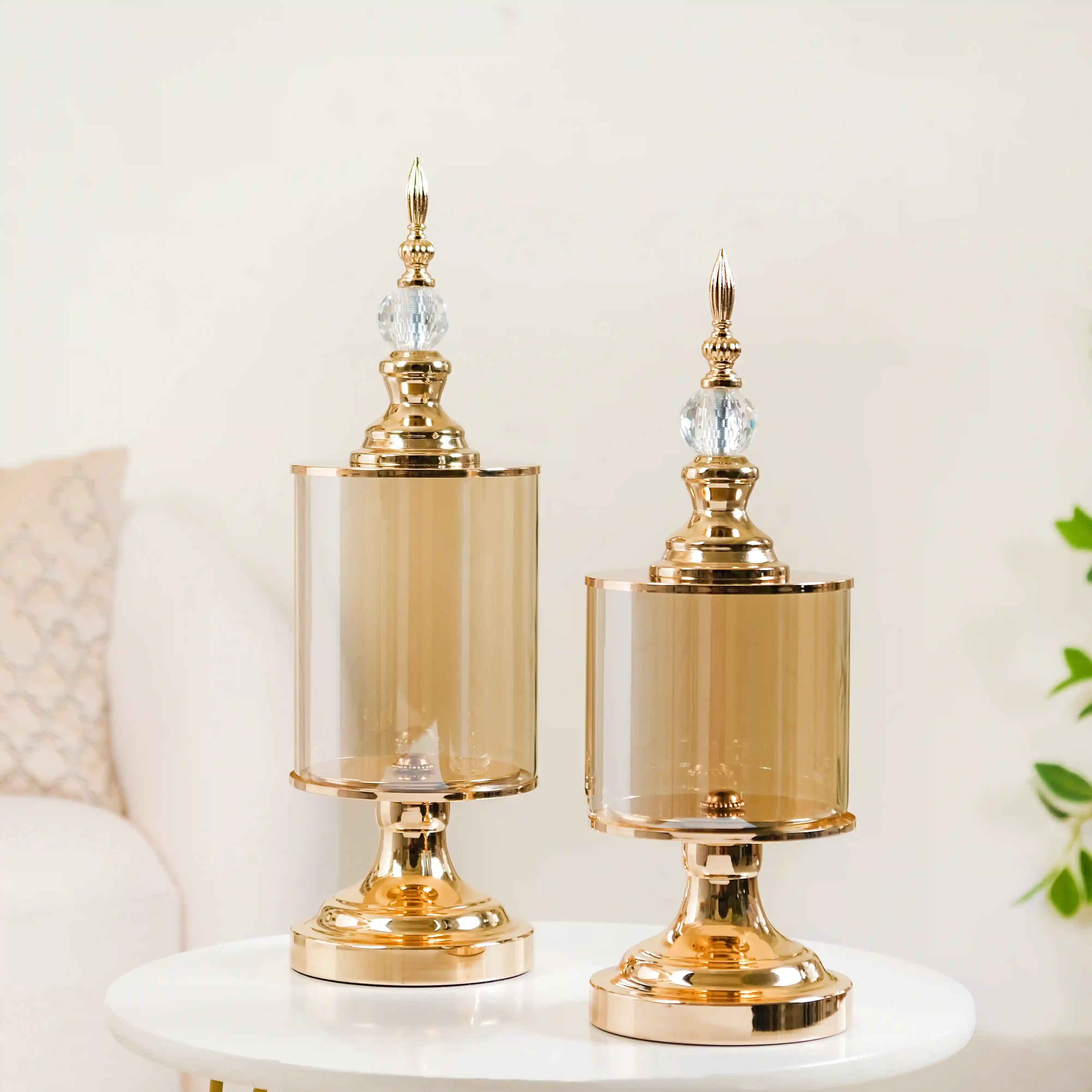 Gold Decor Jars Set Of 2