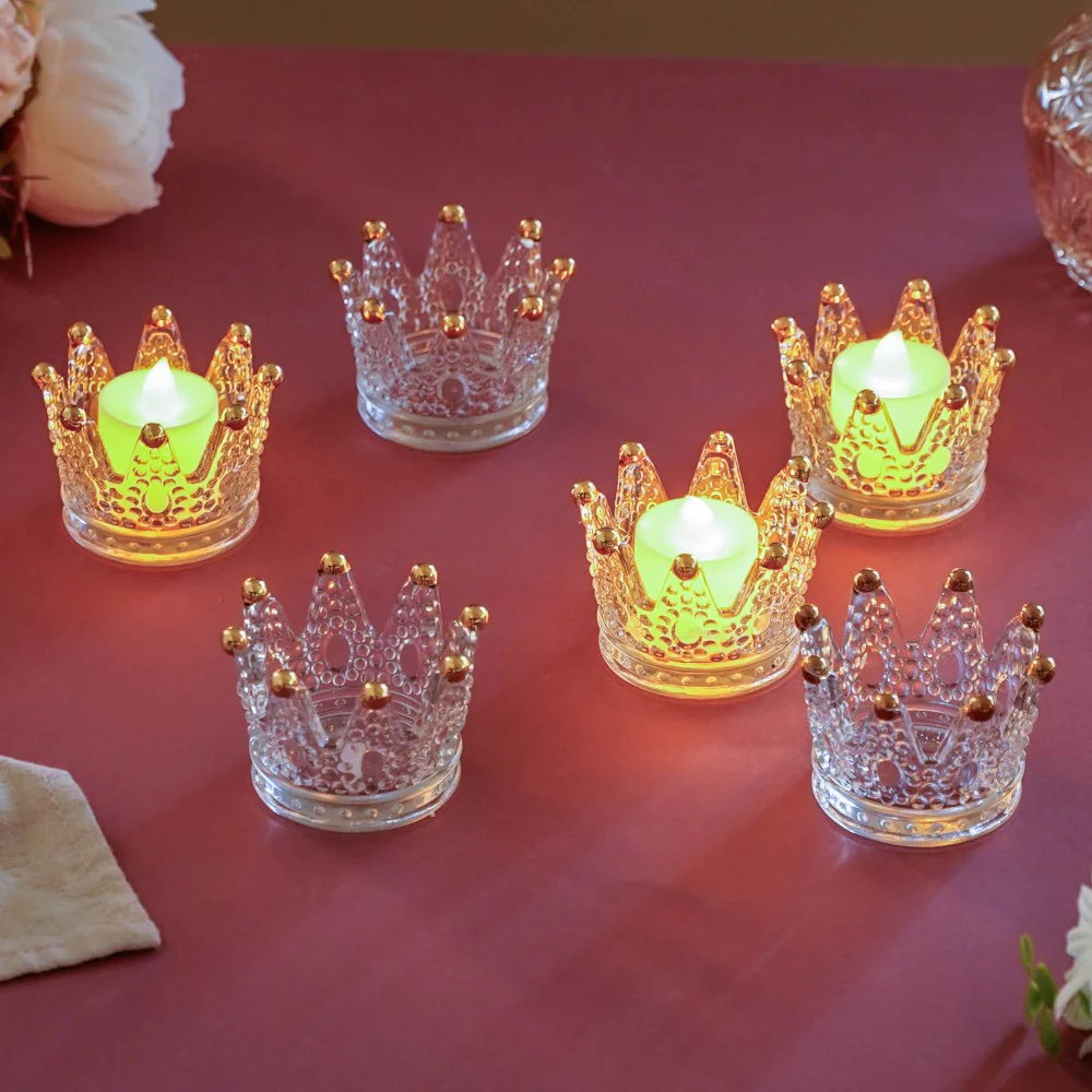 Gold Detail Crown Tea Light Holder Set Of 6 - Image 4