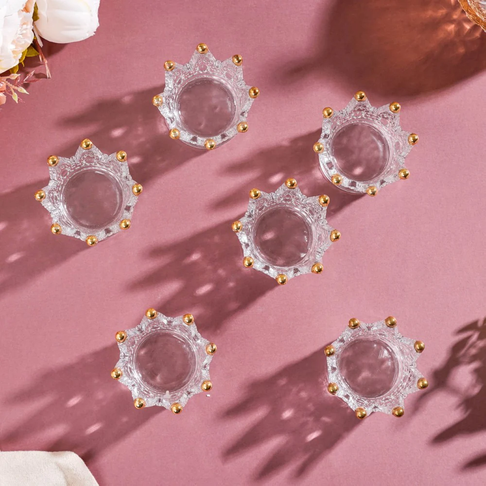 Gold Detail Crown Tea Light Holder Set Of 6 - Image 6