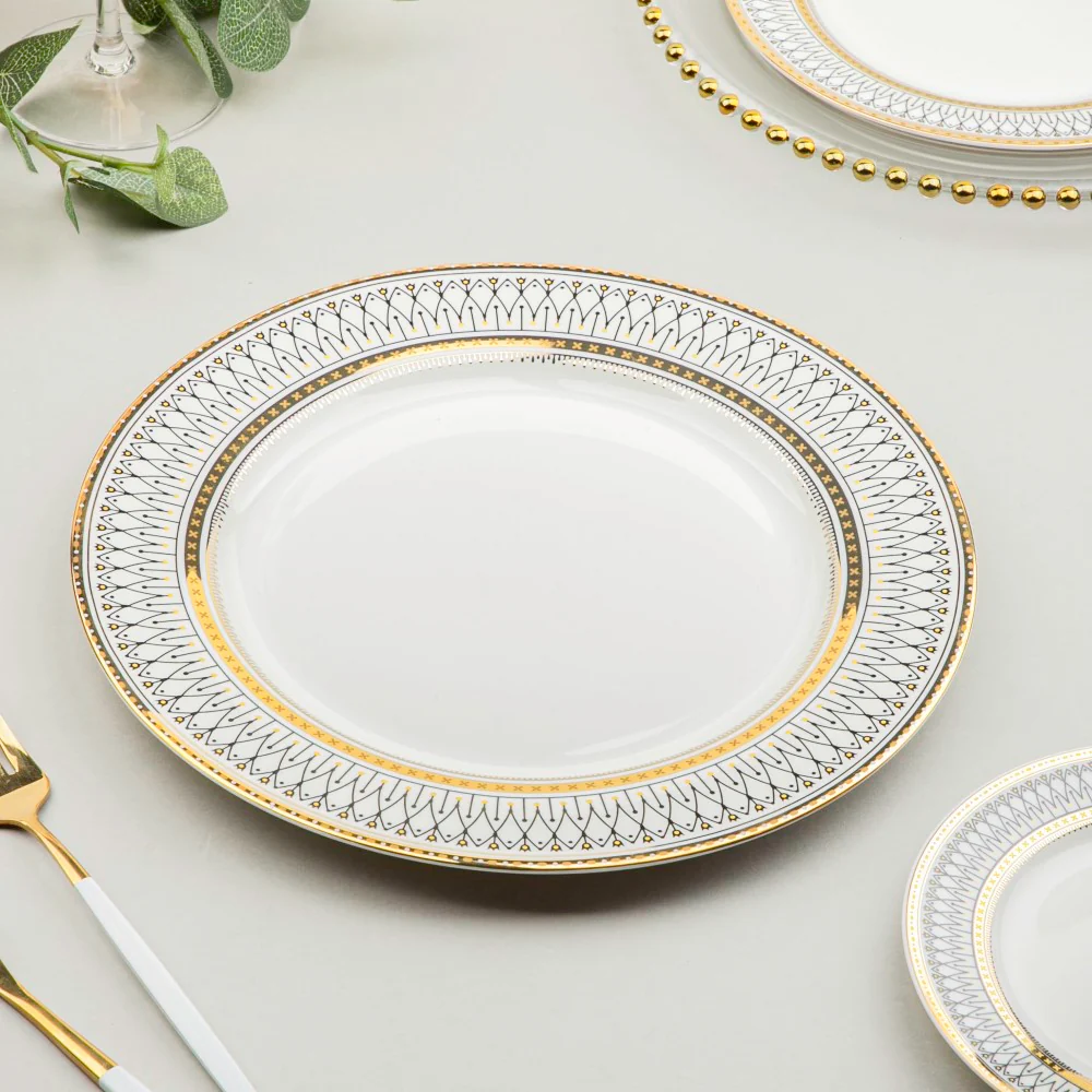 Gold Detailed Glam Dinner Plate 10 Inch - Image 3