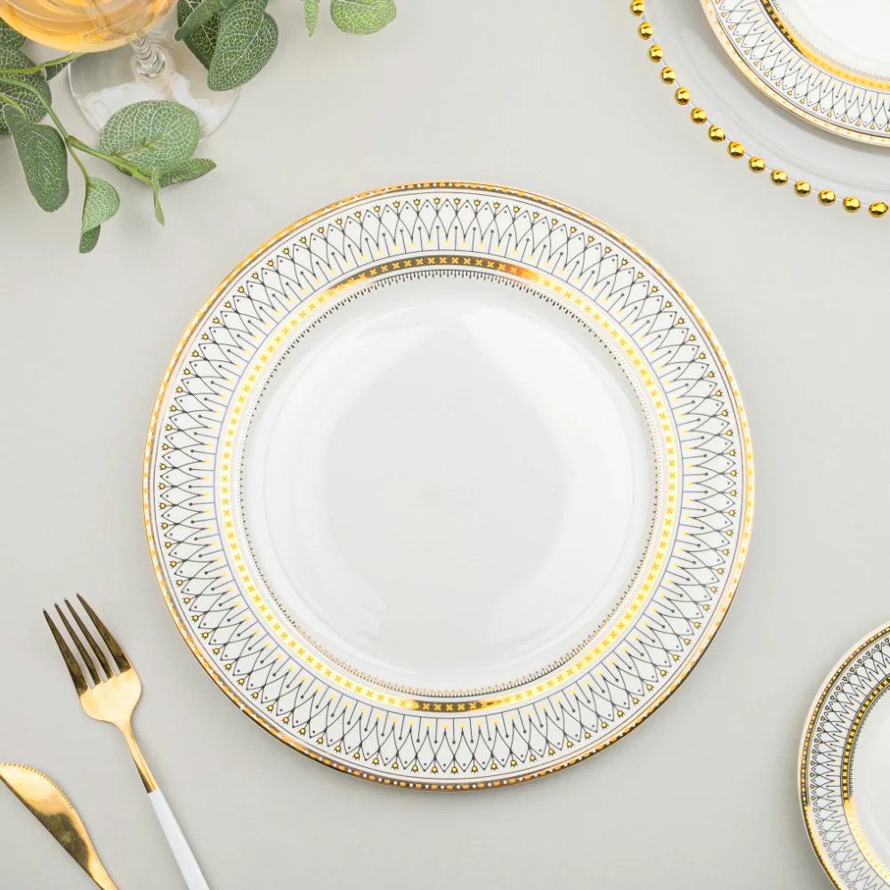 Gold Detailed Glam Dinner Plate 10 Inch - Image 4