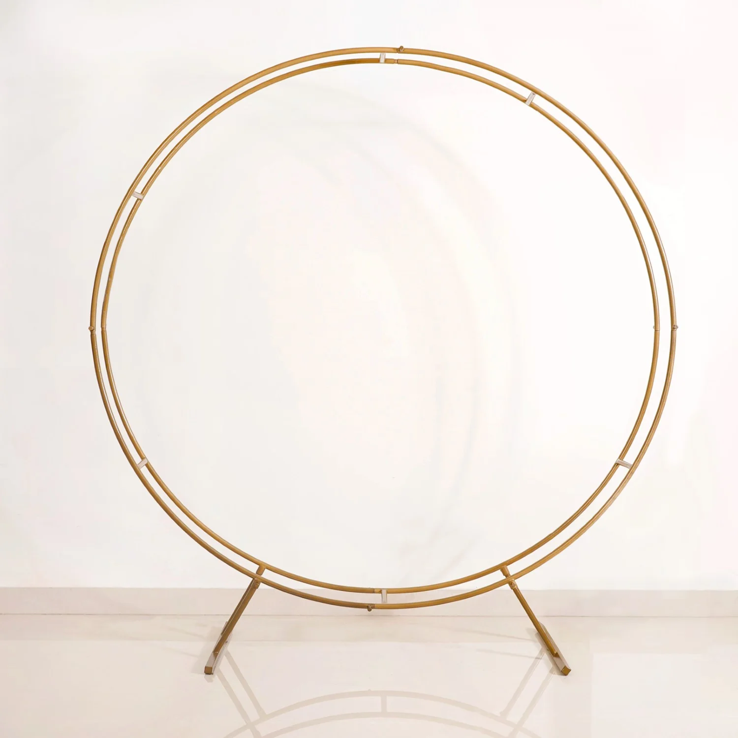 Gold Double Ring Backdrop Metal Frame For Party Decoration 99 Inch
