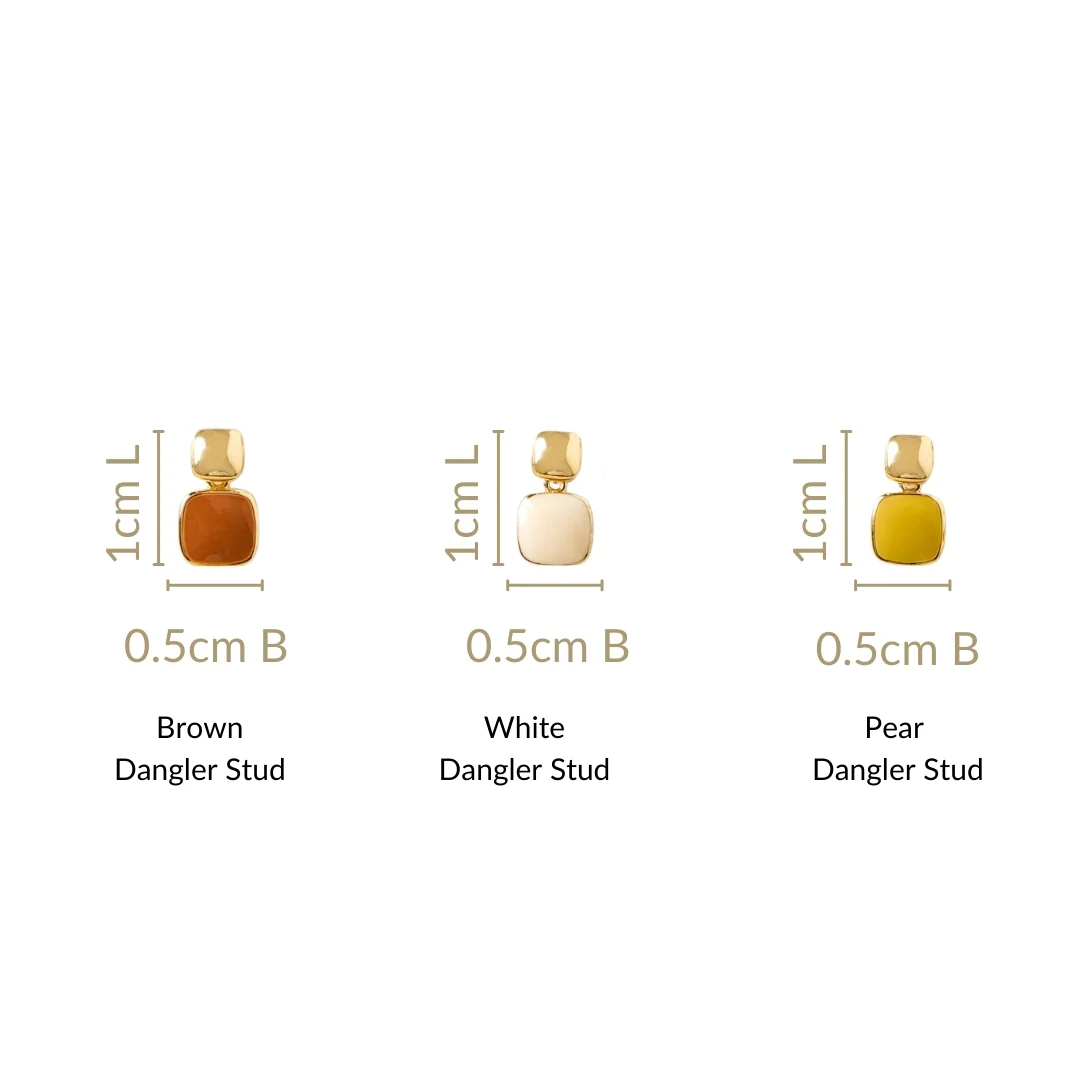 Gold Drizzle Multicoloured Dangler Studs Set Of 3 - Image 3