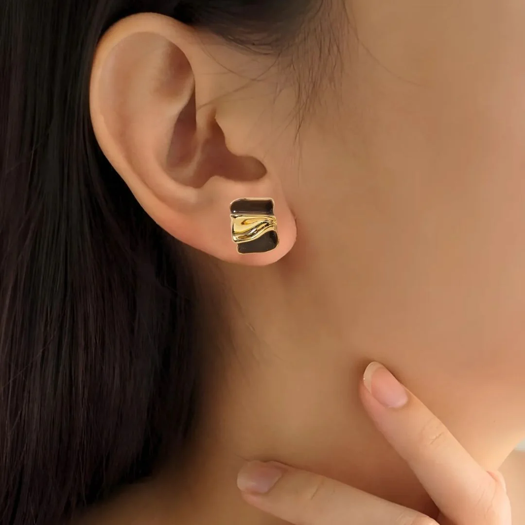Gold Embossed Studs Brown - Image 2