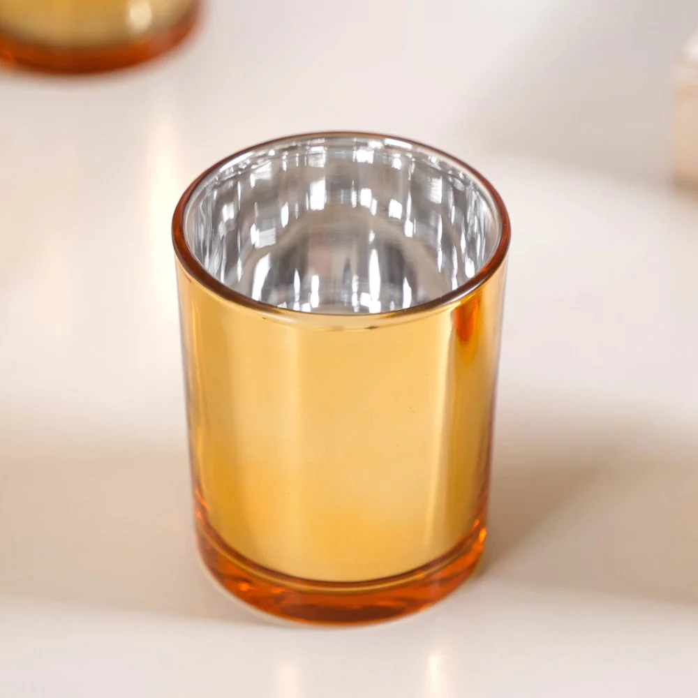 Gold Glass Votive Candle Holder Set Of 4 - Image 3