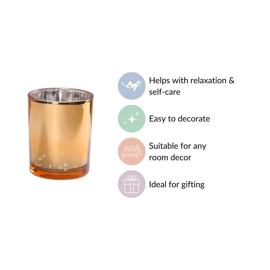 Gold Glass Votive Candle Holder Set Of 4 - Image 6