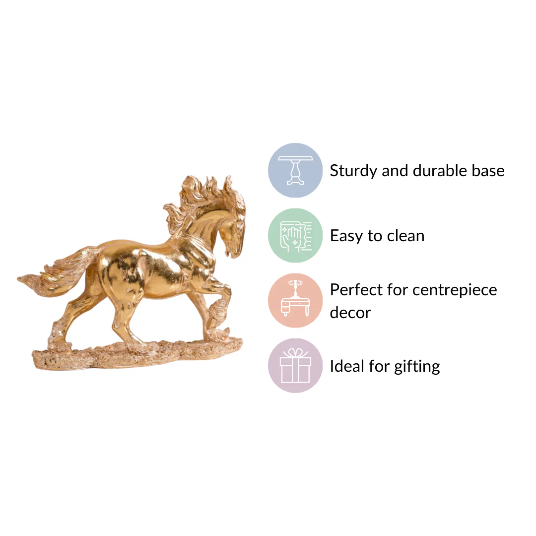 Gold Horse Decor Sculpture - Image 5