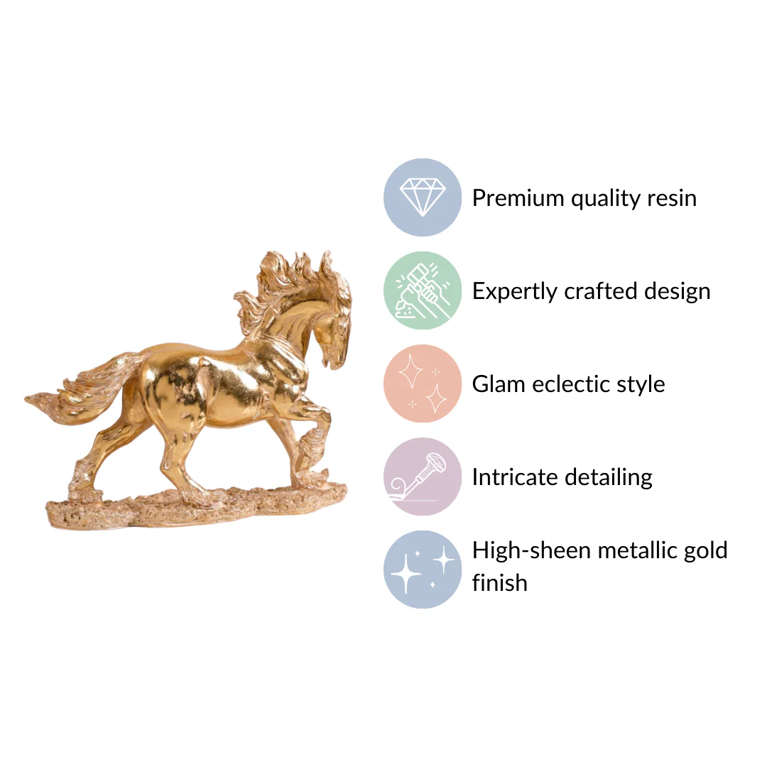 Gold Horse Decor Sculpture - Image 6