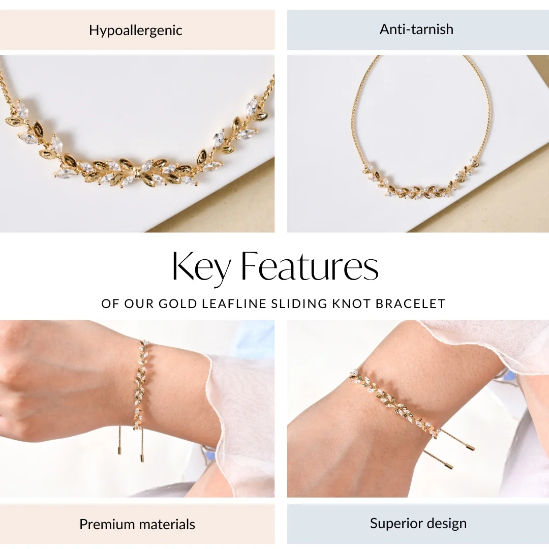 Gold Leafline Sliding Knot Bracelet - Image 4