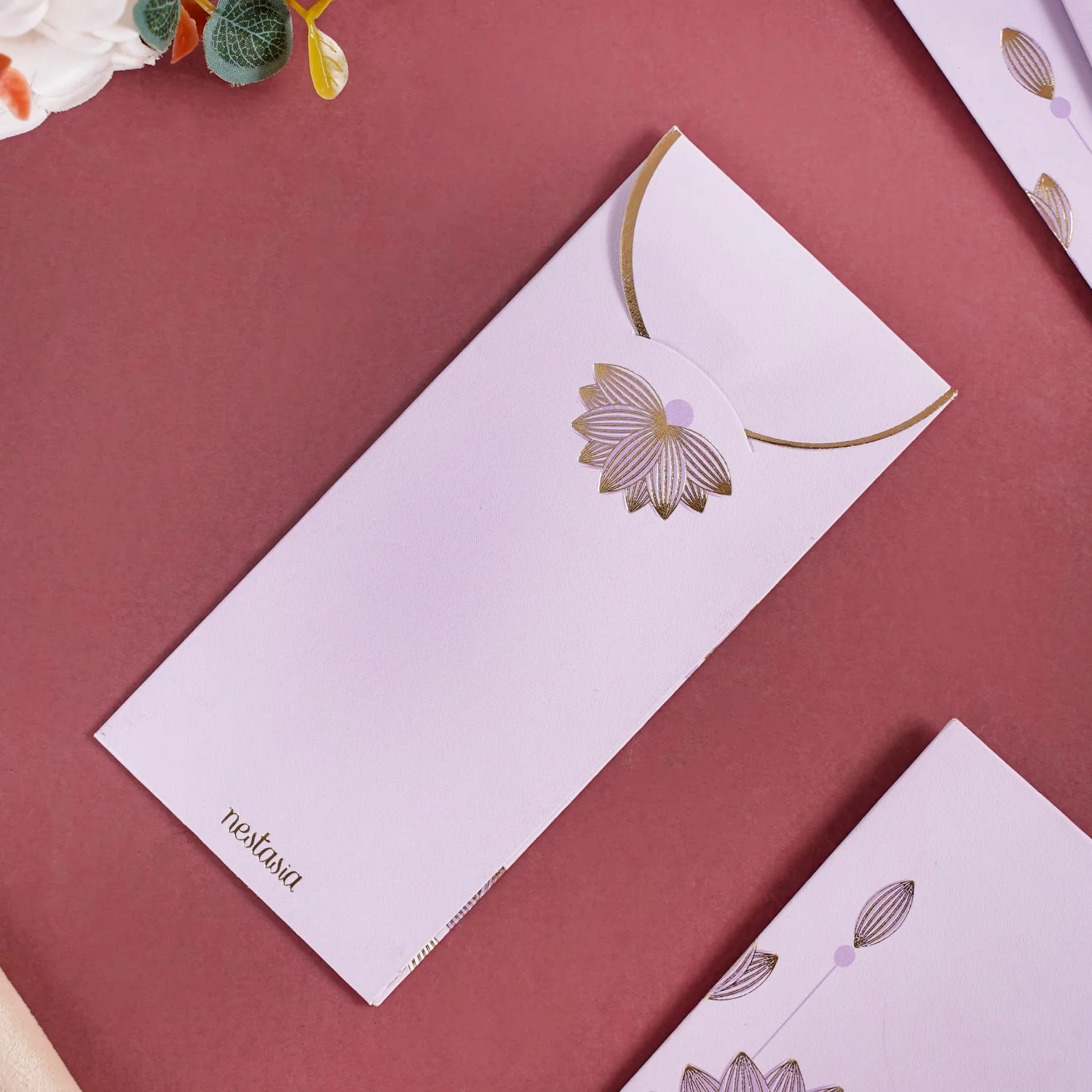 Gold Lotus Gift Envelope For Cash Set Of 12 Lavender - Image 8