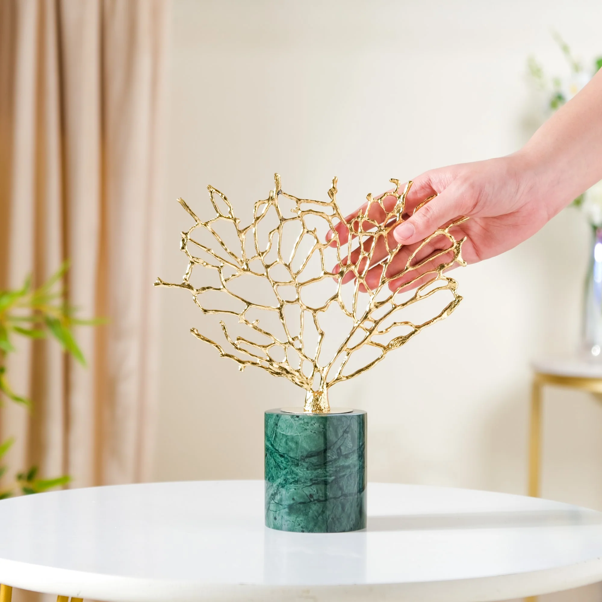 Gold & Marble Tree Decor Showpiece Small - Image 2