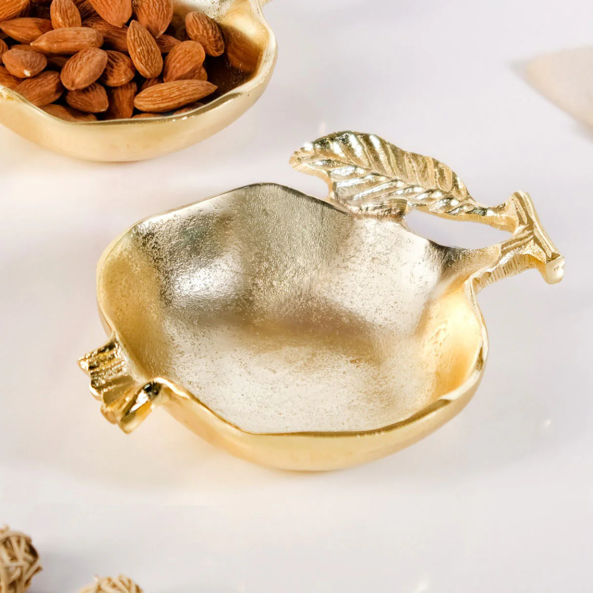 Gold Pomegranate Dry Fruits Bowl Set Of 2 - Image 9