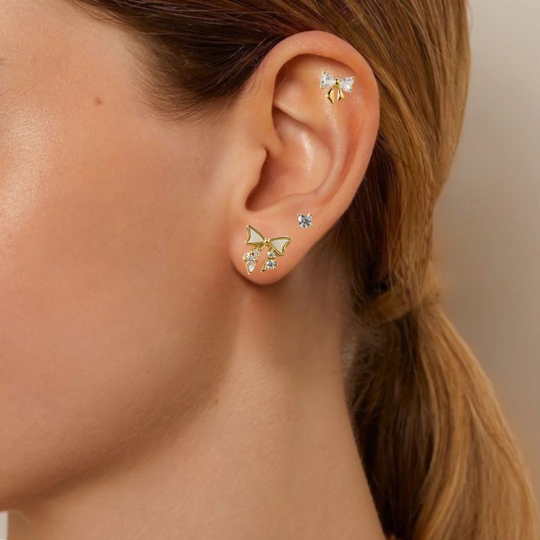 Gold Ribbon Radiance Studs Set Of 3 - Image 2